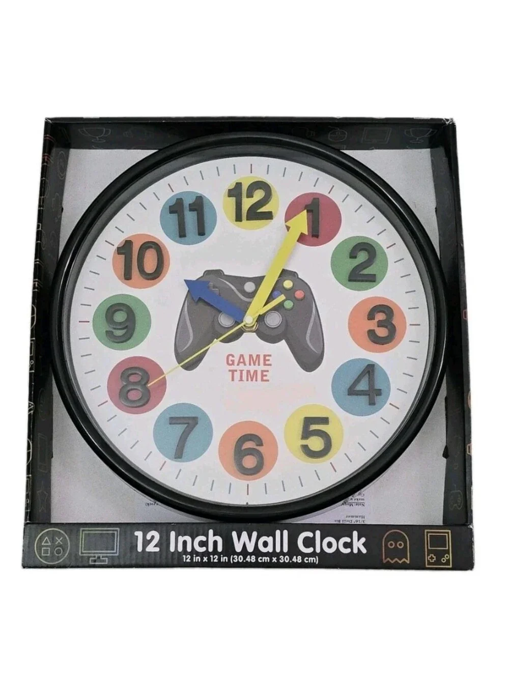 New Video Gamers Wall Clock Analog 12
